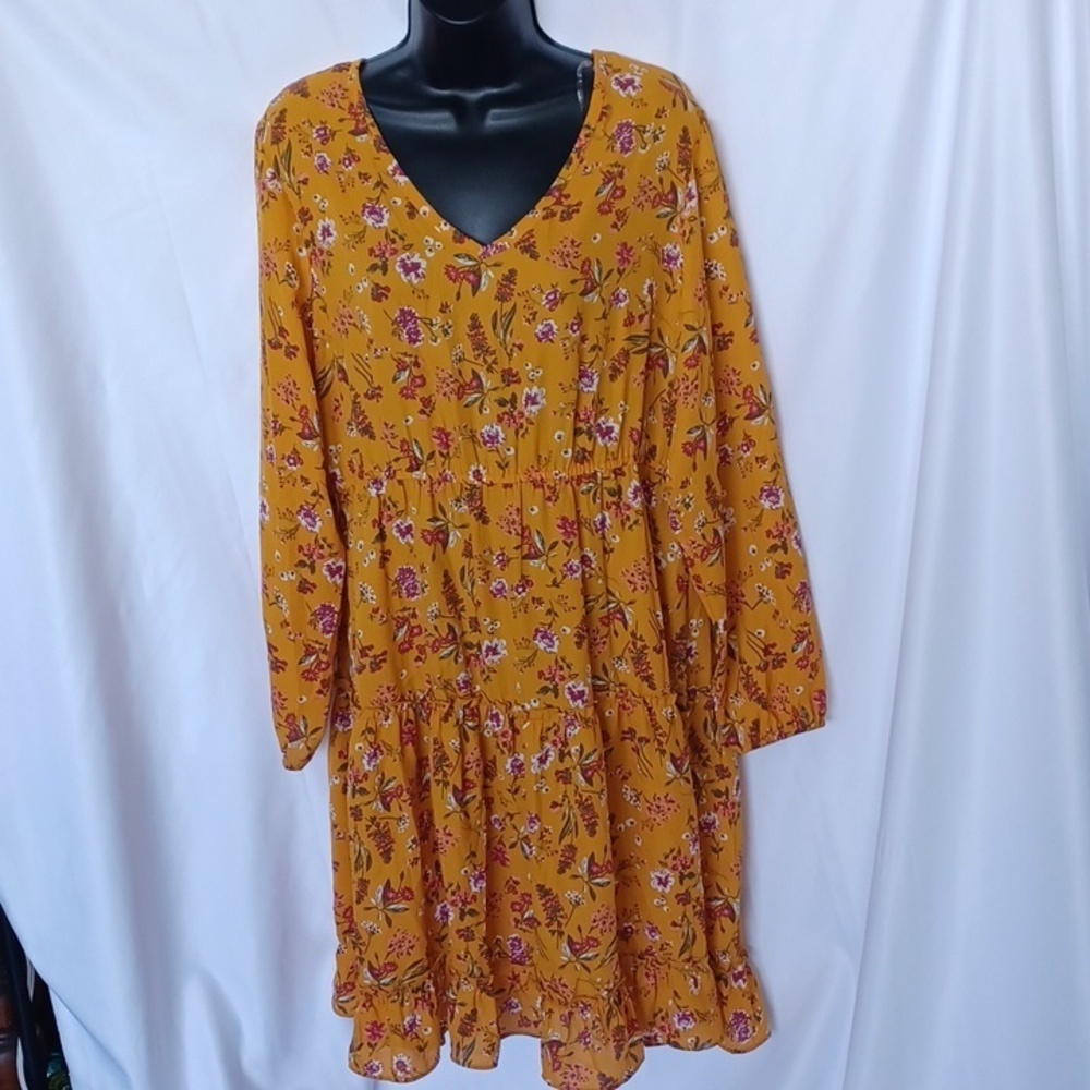 Indigo Soul Floral midi dress- looks great with cowboy boots!